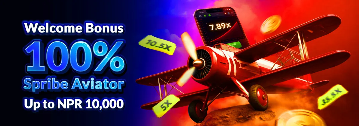 NEP9 Spribe Aviator Welcome Bonus 100% up to NPR 10,000